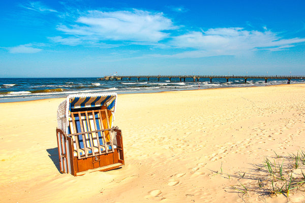 Strand in Bansin auf der Insel Usedom