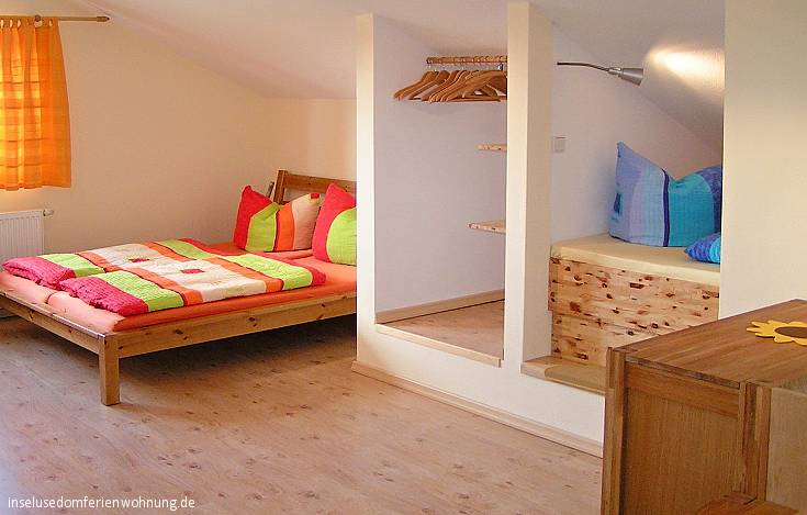 Ferienwohnung Bansin auf Usedom - Schlafzimmer mit Doppelbett